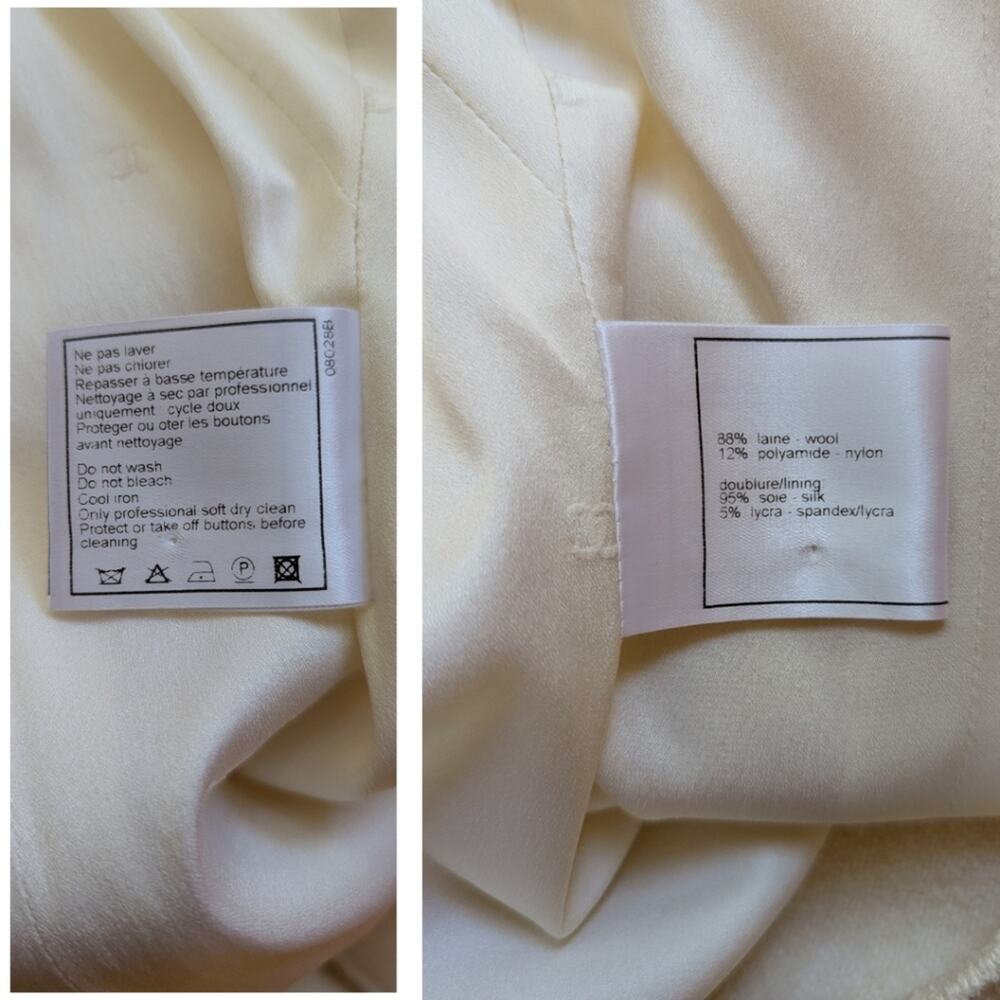 Vintage Chanel 1999 Cruise Collection Blazer Jacket Ivory Cream CC logo FR38 | 6 - Picture 13 of 15